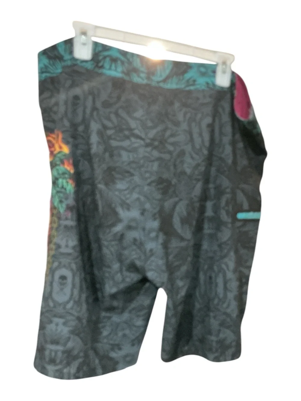 Sullen Men's Black Graphic Swim Trunks with Teal Trim